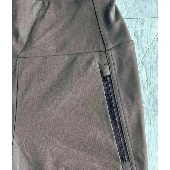 Athleta Women’s Headlands Hybrid Moto Tight Zipper Pockets Taupe Size 6 - Picture 9 of 12